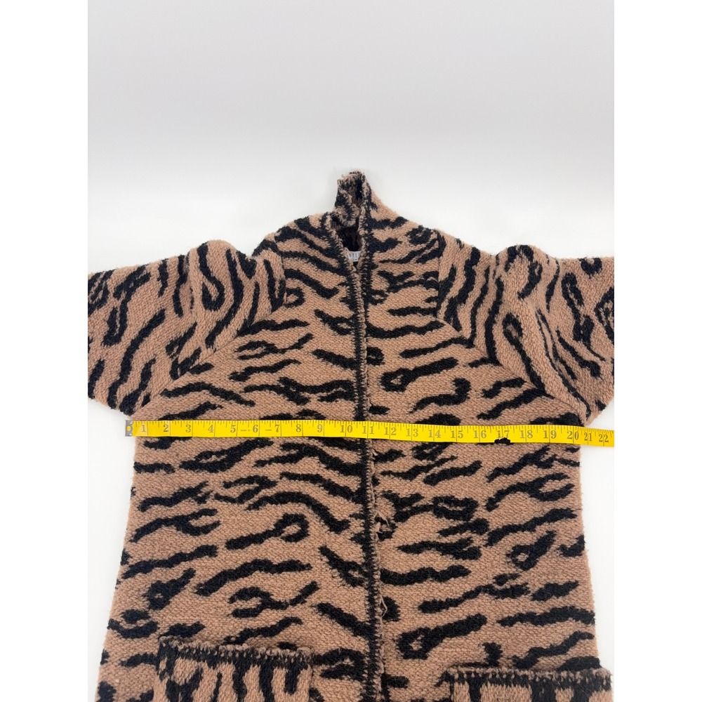 B41 Hunter Bell Keller Long Cardigan Coat Small Tan Black Tiger Stripe Wool - Picture 7 of 9